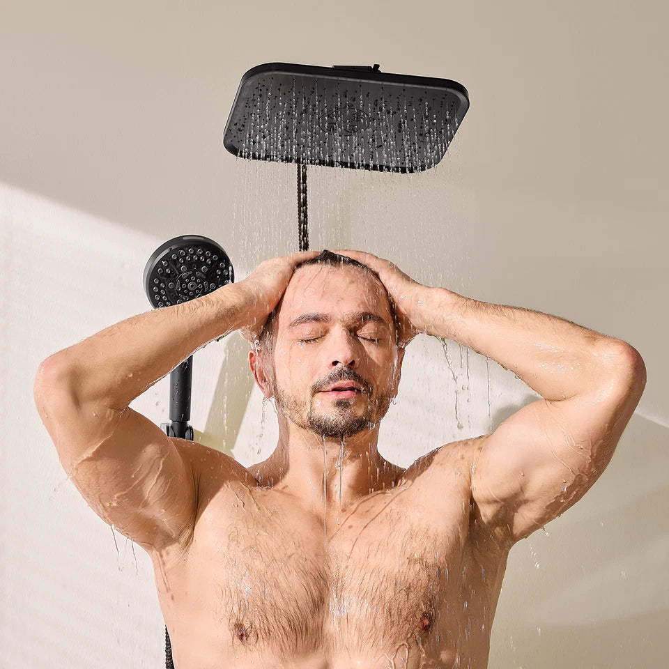 Filtered High Pressure Shower Head Combo 10 Spray 12" Rainfall