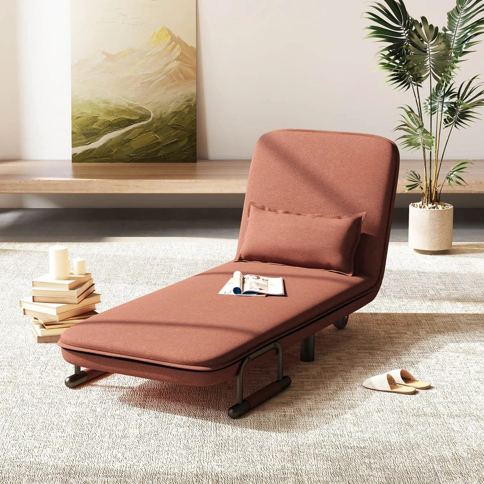 Folding Arm Chair Convertible Sofa Bed Sleeper Lounge Couch
