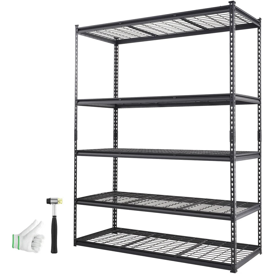 Heavy-duty 5-tier garage storage shelving unit, 24x60x78 inches, holds 2000 lbs