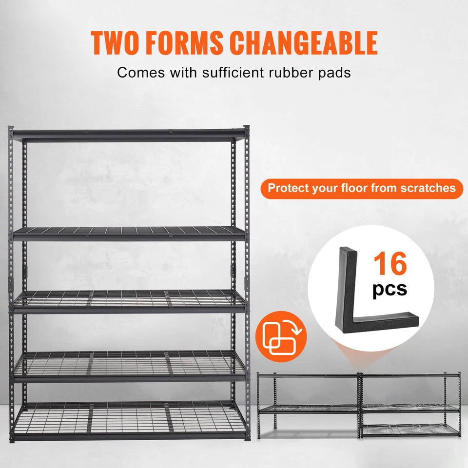 Garage Storage Shelving Unit 24*60*78"  5-Tier Adjustable 2000 lbs Load