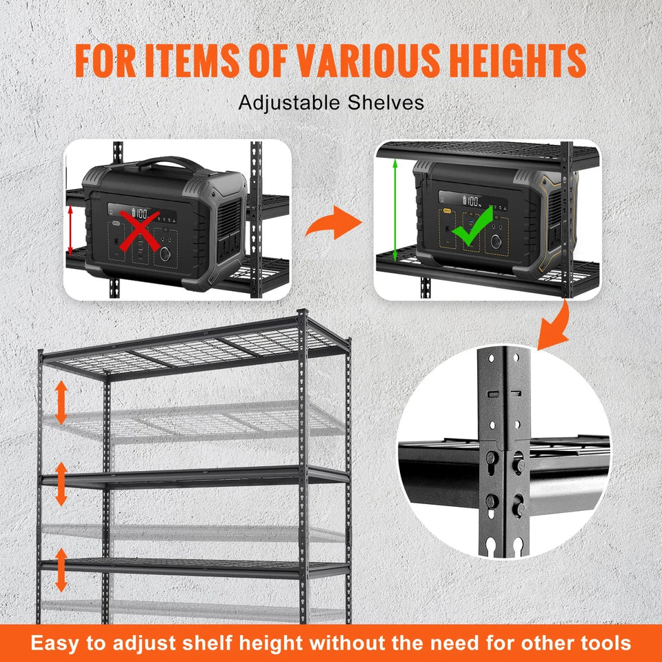Garage Storage Shelving Unit 24*60*78"  5-Tier Adjustable 2000 lbs Load