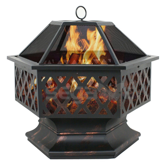 Hex Shaped Outdoor Home Fire Pit Garden Backyard Patio