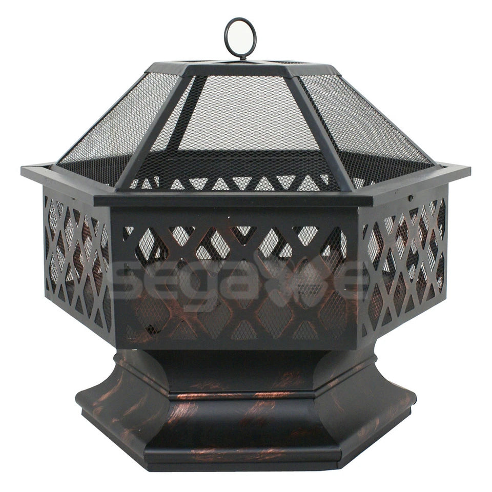 Hex Shaped Outdoor Home Fire Pit Garden Backyard Patio