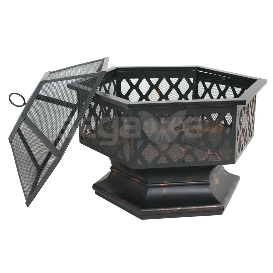 Hex Shaped Outdoor Home Fire Pit Garden Backyard Patio