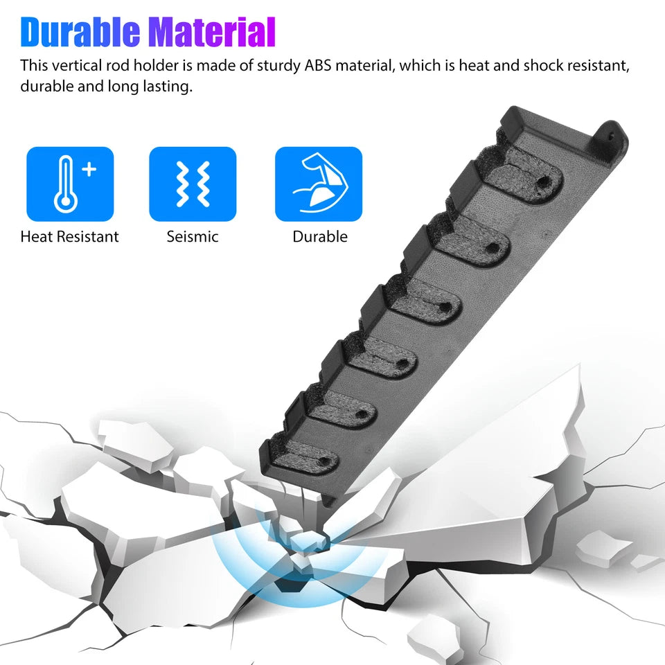 Horizontal or Vertical Fishing 6 Rod Rack Wall Mount, Boat Holder Pole Stand Storage