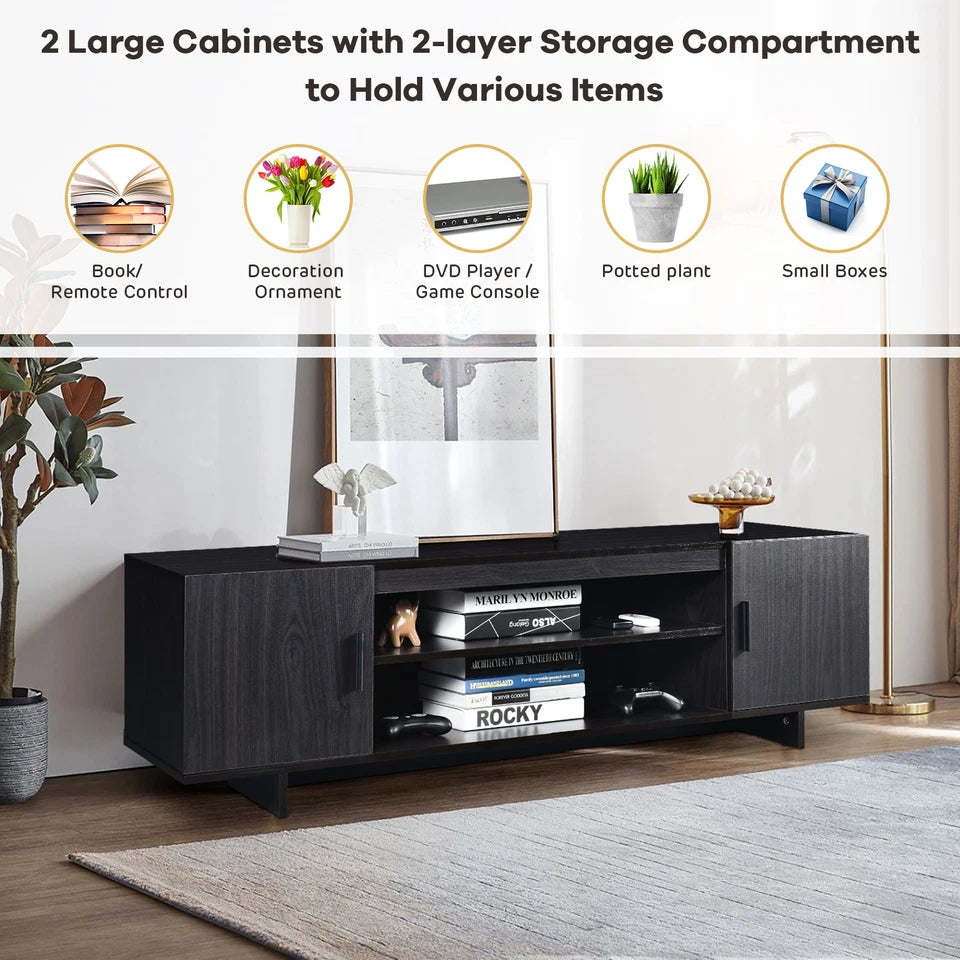 Modern TV Stand Media Entertainment Center for TV's up To 65" w/Storage Cabinet