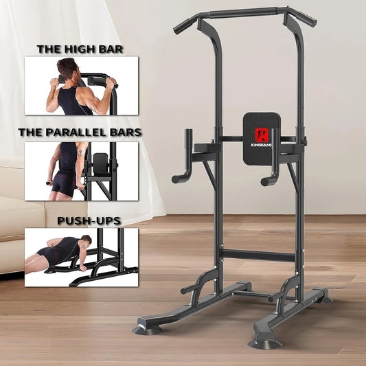 Power Tower Dip Station & Pull Up Bar - Adjustable Height Home Gym Fitness