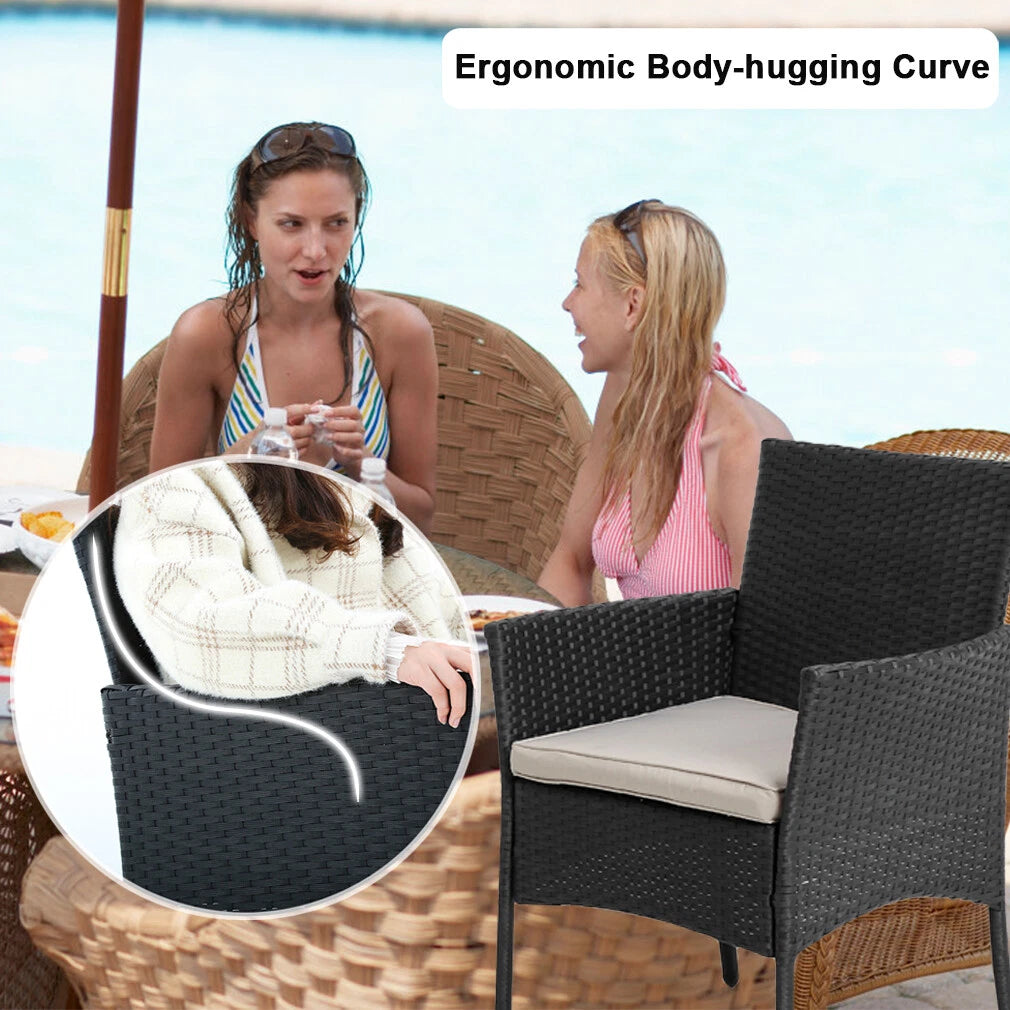 Outdoor Patio Furniture Sets 3 Pieces Patio Set Wicker Bistro Set Rattan Chair