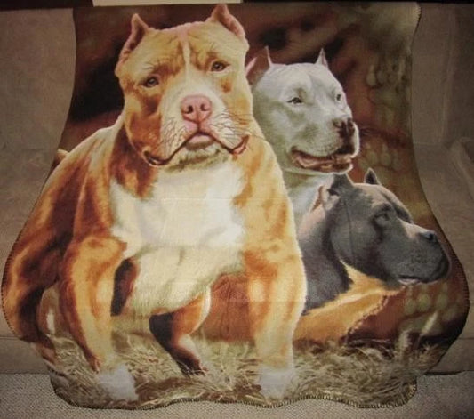 Pitbull Fleece Throw Blanket