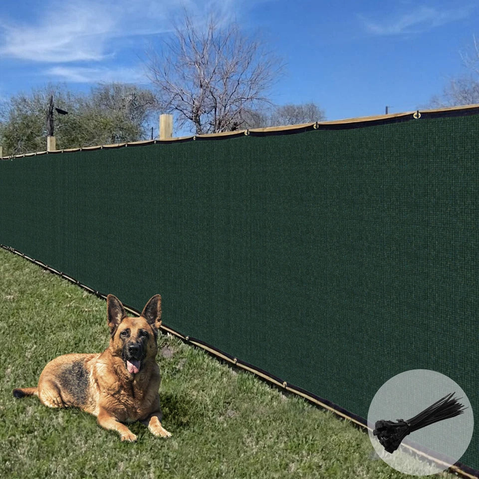 Green 6' x50' Privacy Screen Mesh Fence Cover Windscreen Fabric Slat Yard Garden