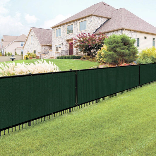Green 6' x50' Privacy Screen Mesh Fence Cover Windscreen Fabric Slat Yard Garden