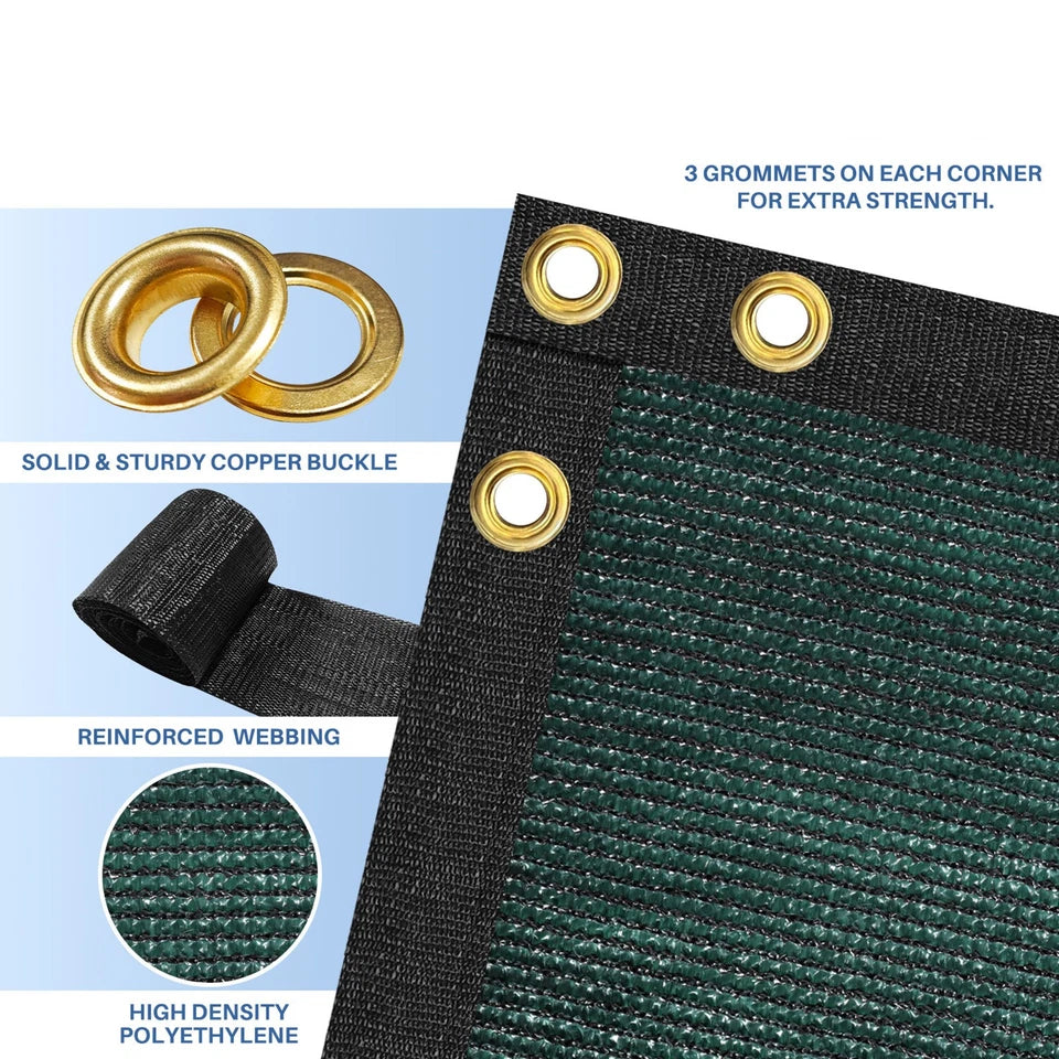 Green 6' x50' Privacy Screen Mesh Fence Cover Windscreen Fabric Slat Yard Garden