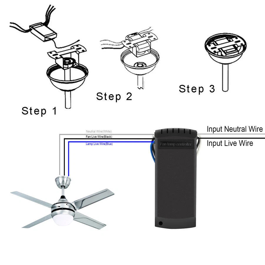 Universal Ceiling Fan Lamp Light Remote Control Receiver Kit
