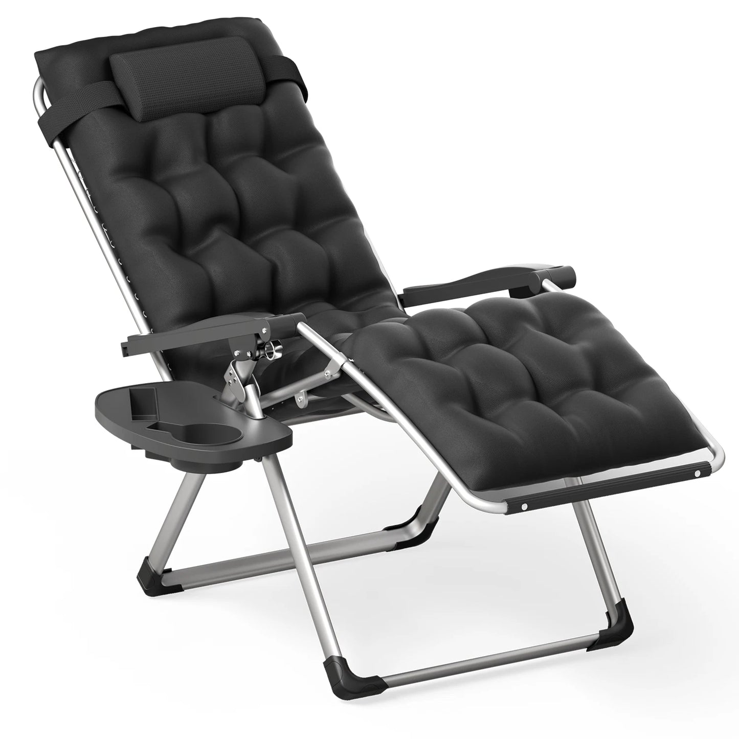 Zero Gravity Foldable Outdoor Recliner Lounge Chair Chaise w/Detachable Cushion
